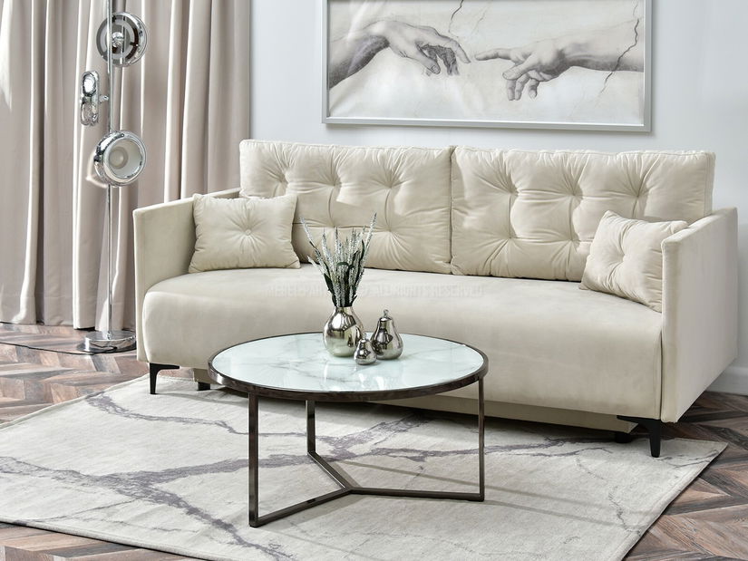 Konferenční stolek Natol (bílá + nikl)