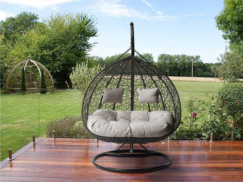 Závěsné křeslo Loma (černá + krémová)