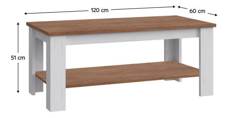 Konferenční stolek Provense (borovice andersen + dub lefkas)