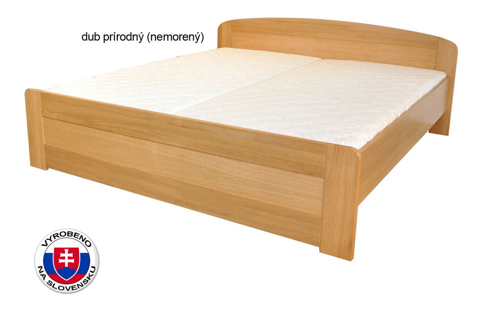Jednolůžková postel 210x100 cm Petronila oblé čelo u nohou (masiv)