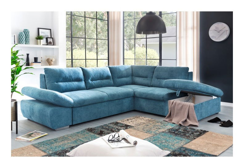 Rohová sedačka Leontine (P) (tyrkysová)