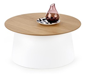 Konferenční stolek Argelia (přirodně dřevo + bílá)