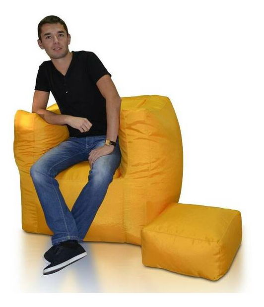 Sedací pytel s taburetem Tatry (žlutá)