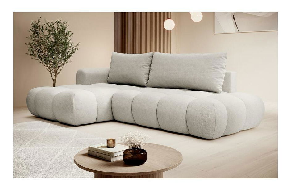 Rohová sedací souprava Ombre (L) (světle šedá + černá)