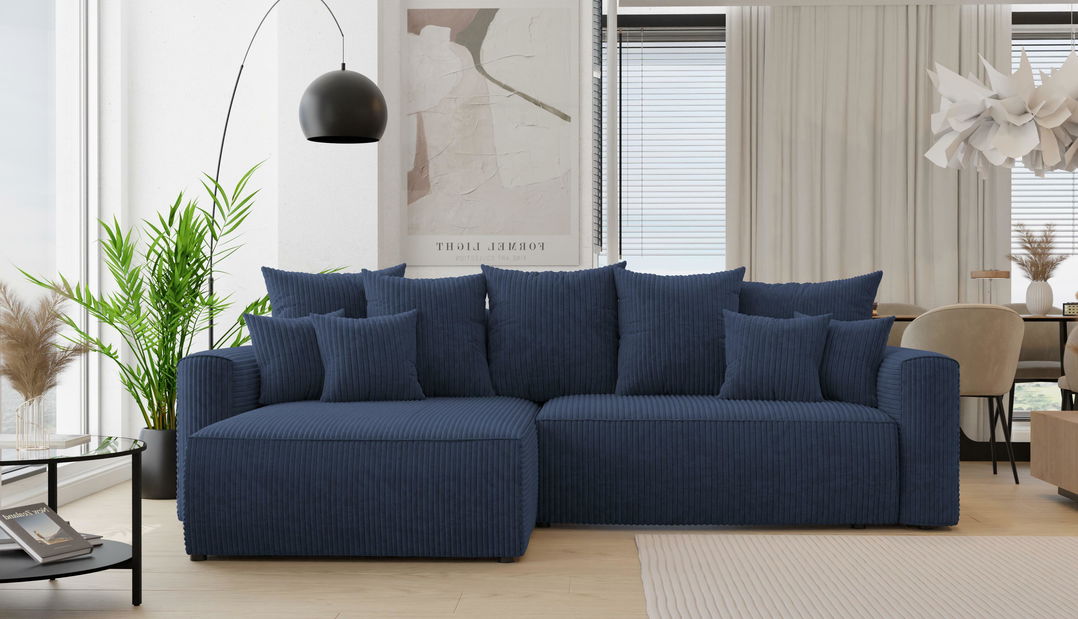 Rohová sedačka Baria (L) (tmavě modrá)