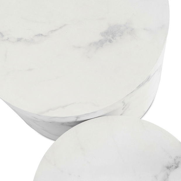 Set 2 ks konferenčních stolků Liloo (bílý mramor)