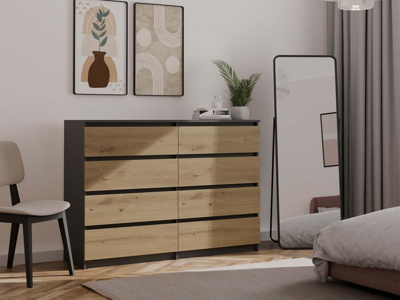 Komoda Musecalo 7 140 (antracit + dub artisan)