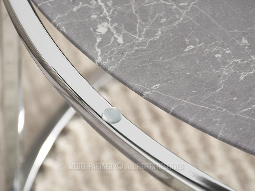 Konferenční stolek Grande (mramorově šedá + chromová) *výprodej