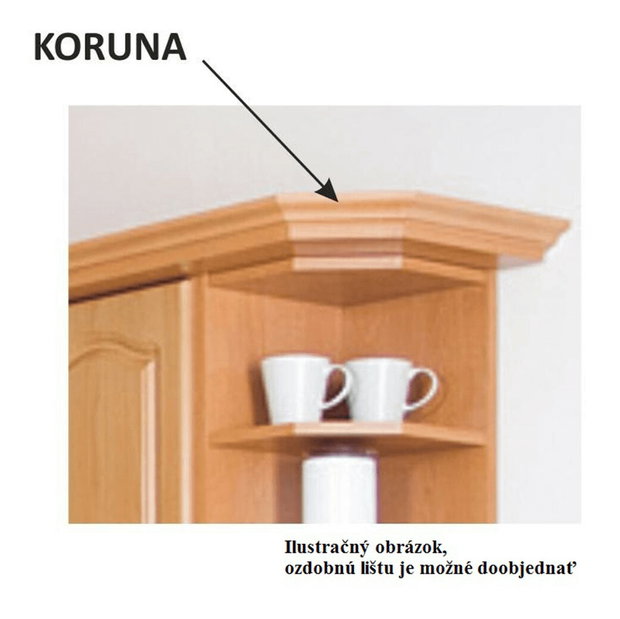 Potravinová kuchyňská skříň Lonicera MDF klasik S40/210/57 (P)