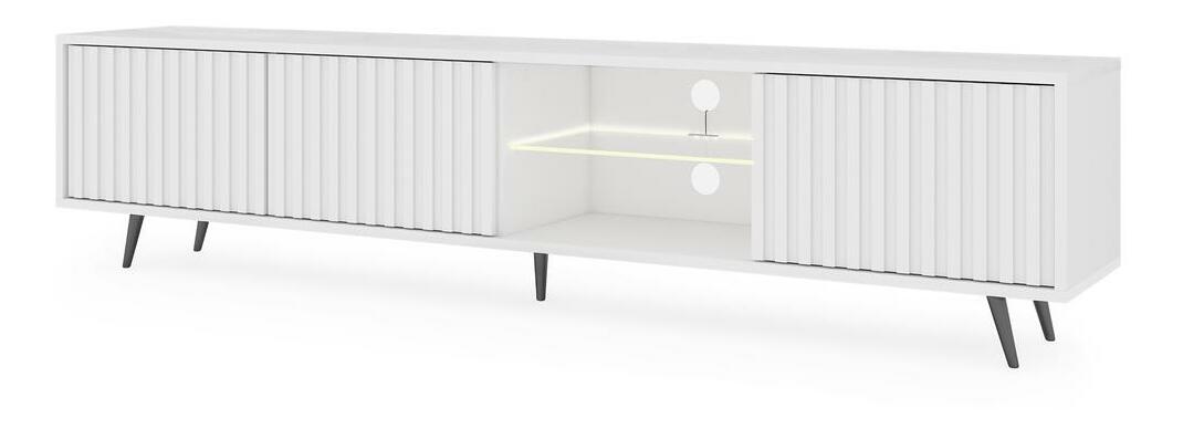 TV skříňka/stolek Biel 175 (s osvětlením) (bílá)