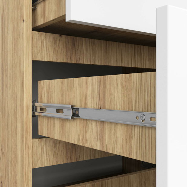 Komoda Kraft 10SZ (dub artisan + bílá)