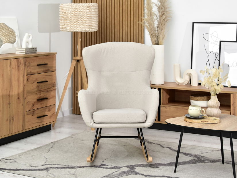 Křeslo Nesí (béžová + buk černý)