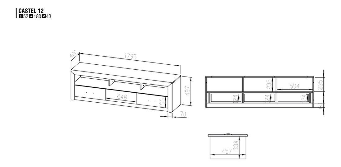 TV stolek/skříňka Castel 12