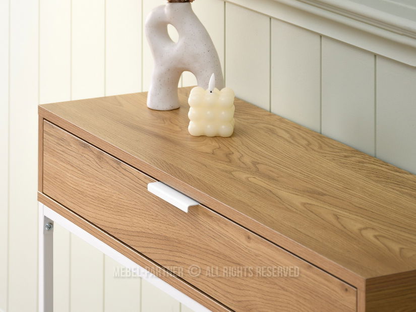 Konzolový stolek Norma M (dub + bílá)