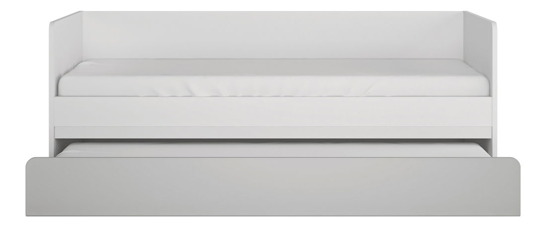 Jednolůžková postel 120 cm Albunus Z02 (bílá alpská + lesk šedý) (s roštem)