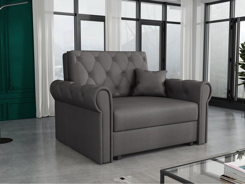 Rozkládací křeslo Carivia Roma I (tmavě šedá) (s úl. prostorem)