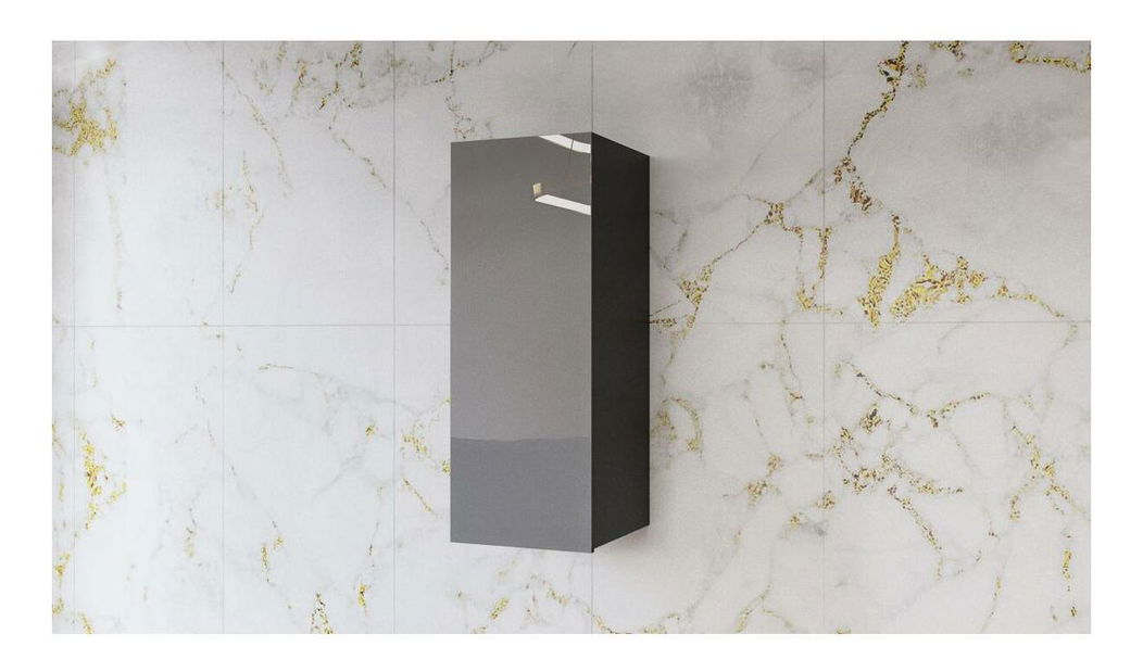 Závěsná komoda Henry Typ 08 (šedá + šedý vysoký lesk)