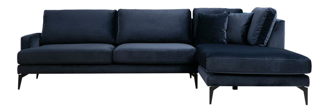 Rohová sedačka Papirolla (P) (námořnická modrá + černá)