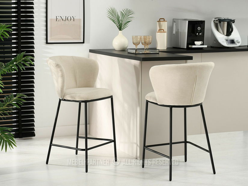 Barová židle Kurkum (béžová + černá)