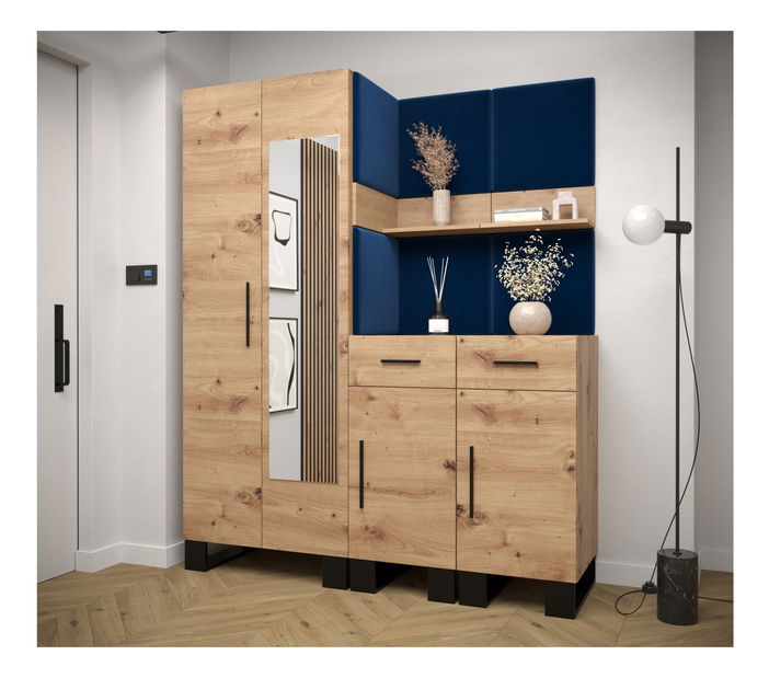 Předsíňová sestava Amanda 15 (dub artisan + modrá)