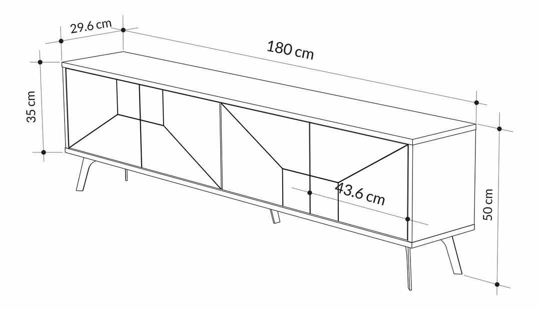 TV stolek/skříňka Duben (Světlá mokka)