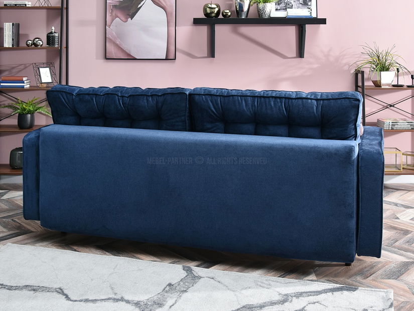 Pohovka dvousedačka Legacion (tmavě modrá + ořech)