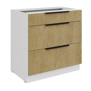 Dolní kuchyňská skříňka Carminia 80 D 3S BB PREMIUM BOX (dub cremona + bílá)