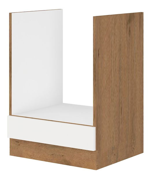 Dolní kuchyňská skříňka na rúru Virion 60 D GAZ BB (dub lancelot + lesk bílý)