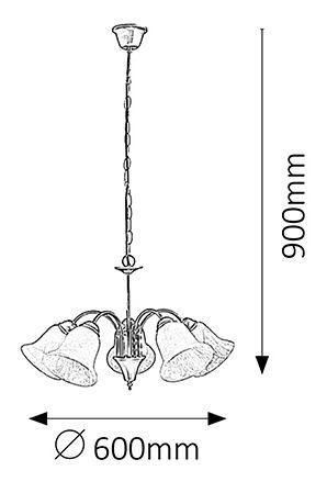 Lustr Francesca 7365 (saténová chromová + rýžové kamenné sklo)