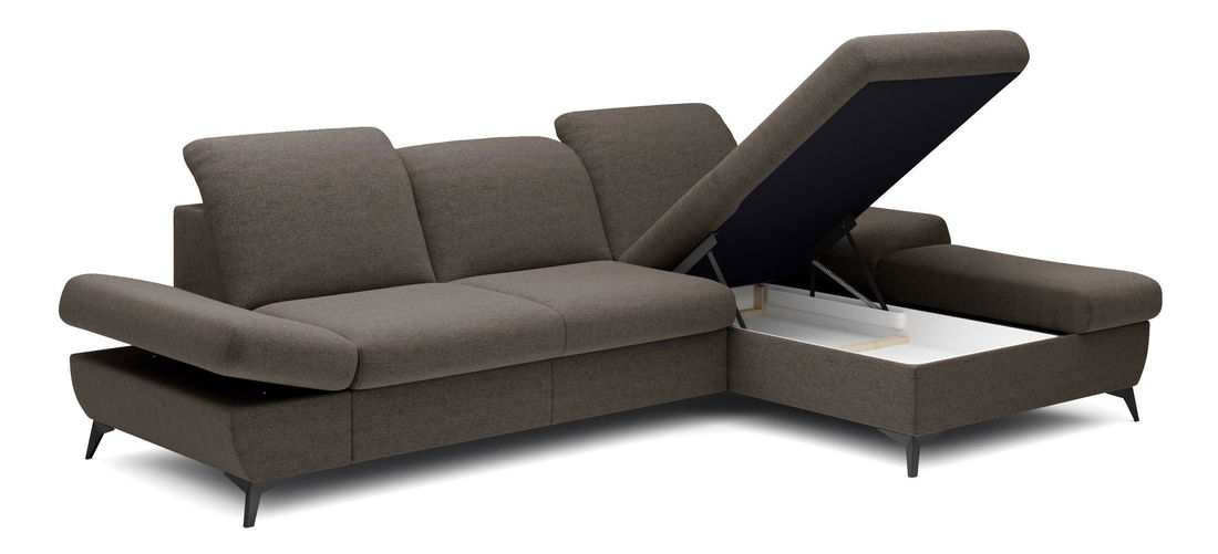 Rohová sedací souprava Harpie (osivohnědá tmavá) (P)