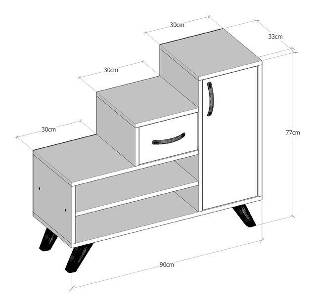 Skříňka na boty Reno (Dub safírový)