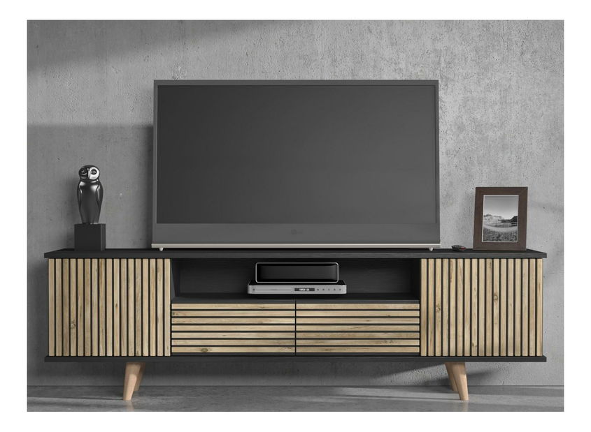 TV stolek/skříňka Franc 59 (černé dřevo + borovice atlantická)