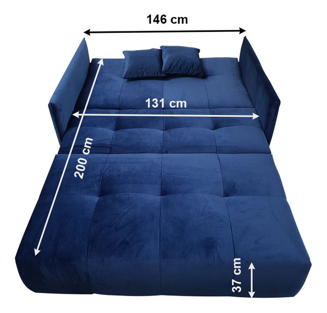 Pohovka dvojsedačka Aricca (modrá)