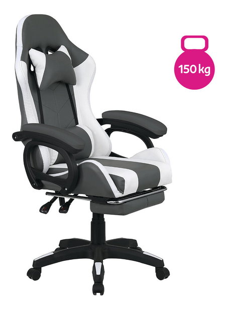 Kancelářské křeslo Juventa (s RGB LED osvícením) (černá + bílá)