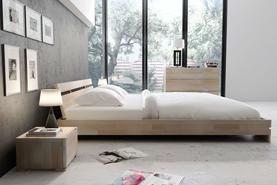 Manželská postel 160 cm Naturlig Bavergen Long (buk) (s roštem)