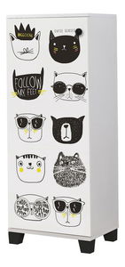 Skříňka na boty Feliz Cats (bílá + černá)