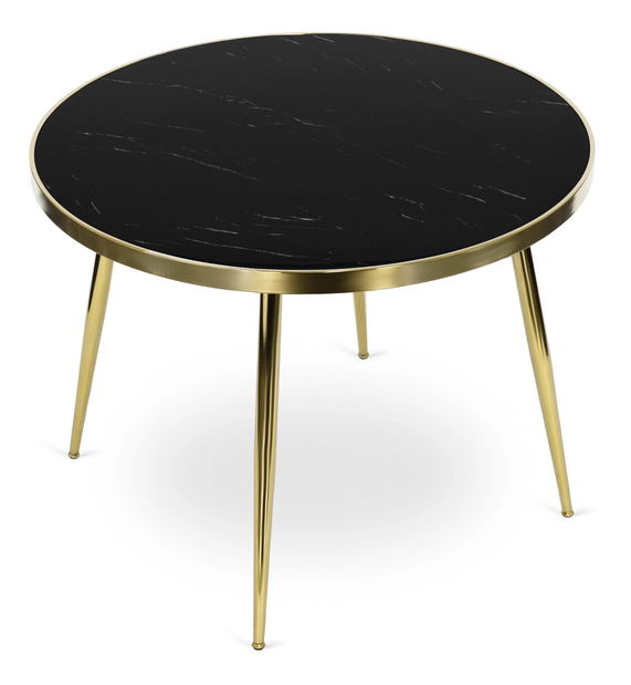 Jídelní stůl Tripulacion (mramor černý + zlatá) (pro 4 osoby)