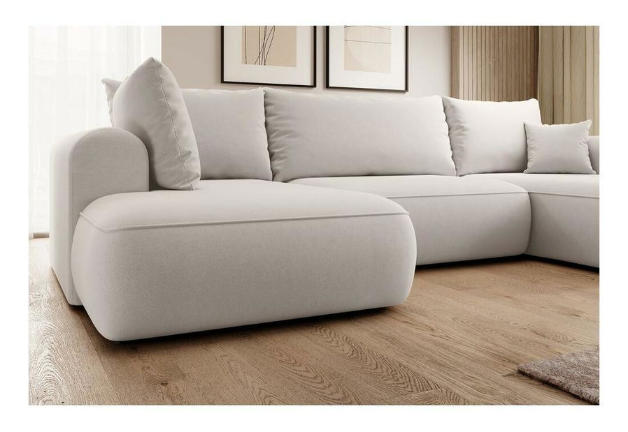 Rohová sedací souprava ve tvaru U Olivo U (L) (bílá + černá)