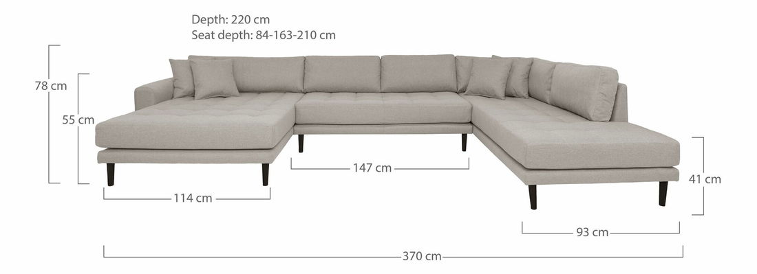 Rohová sedací souprava ve tvaru U (L) Lvaveriaora U (kamenná)
