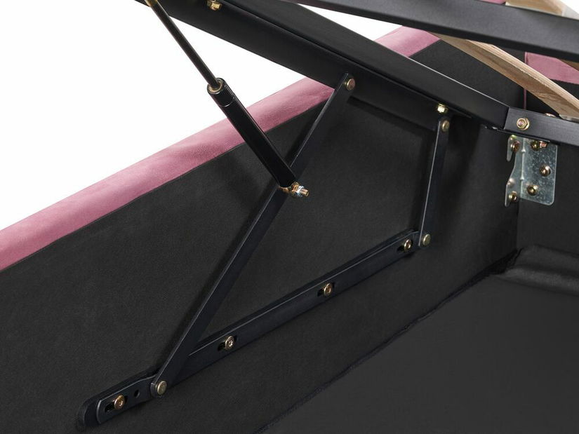 Manželská postel 180 cm Rhett (růžová) (s roštem a úložným prostorem)