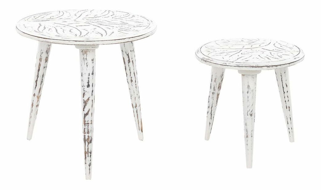 Set 2 ks příručních stolků Chaza (bílá)