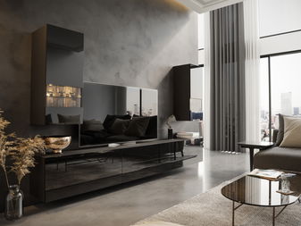 Obývací stěna Berny 37 (černá + černý lesk)