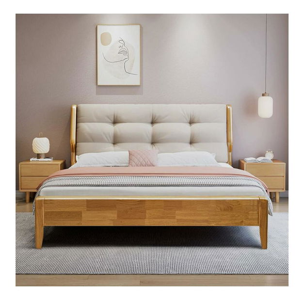 Manželská postel 160 cm Fresas (přírodní) (s roštem) (s úl. prostorem)