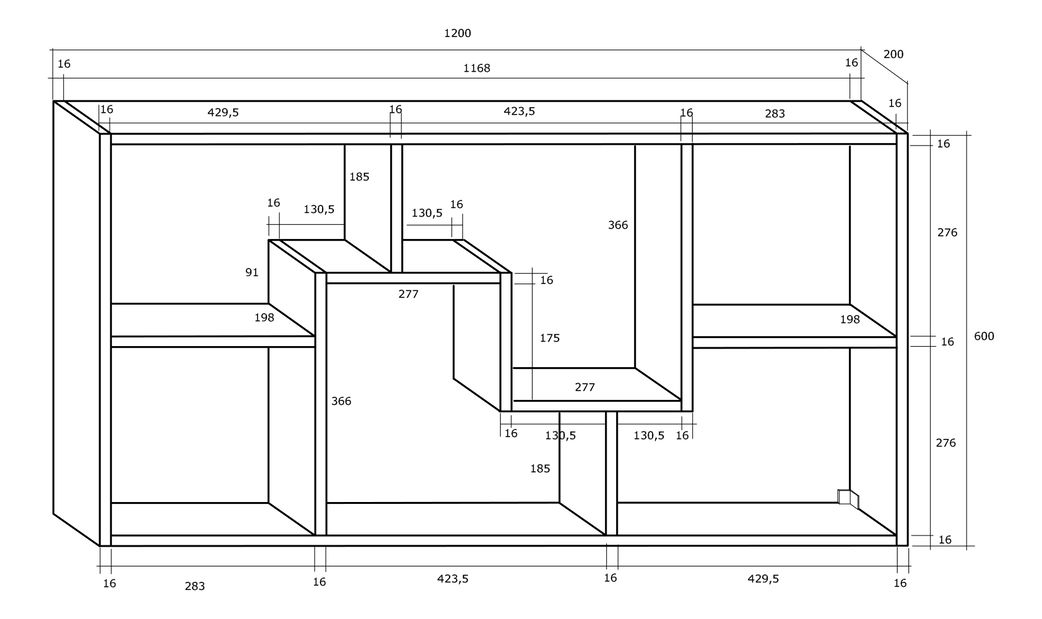 Poličkový systém Denny B bílá + černá