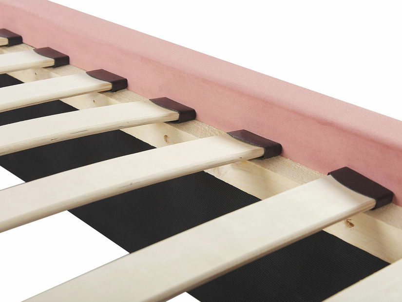 Manželská postel 160 cm NAIROBI (textil) (růžová) (s roštem)