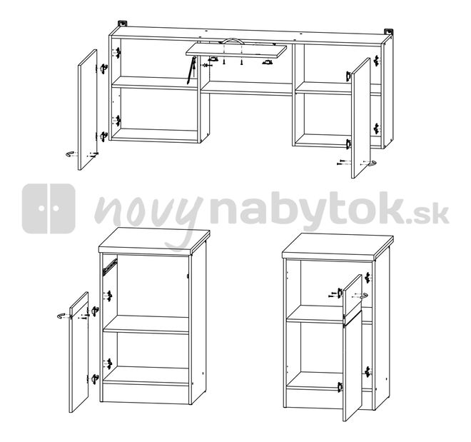 Sada kuchyňských skříněk BRW Junona line DG4D1S1K/150 (Modřín světlý + Šedý wolfram)