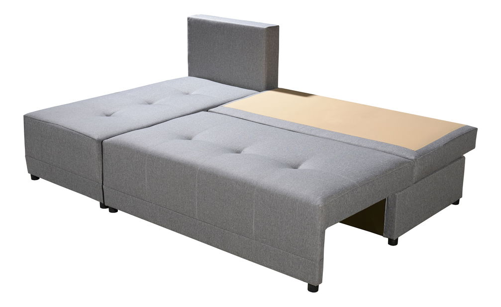 Rohová sedací souprava Max (světle šedá + černá) (L)