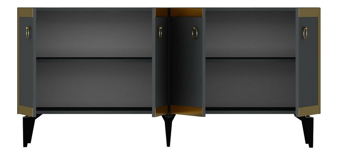 Skříňka Muvuta 1 (antracit + zlatá)