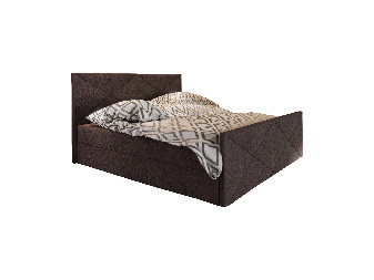 Manželská postel Boxspring 200 cm Milagros Comfort 4 (tmavě hnědá) (s matrací a úložným prostorem)