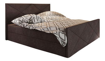 Manželská postel Boxspring 180 cm Milagros 4 (tmavě hnědá) (s matrací a úložným prostorem)